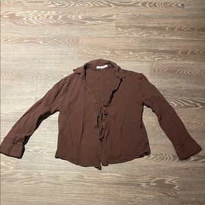 Abercrombie & Fitch Chocolate Brown Linen Shirt